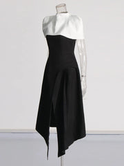 Elegant Square Collar Sleeveless High Waist Pleated Evening Dresses