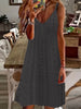 Casual Spaghetti Strap Cutout Jacquard V-Neck Strap Solid Color Mini Dress