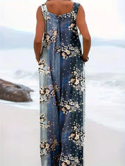 Women's Floral Printed Plus Size Jumpsuit