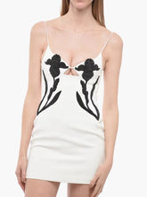 Crystal Flower Spaghetti Strap Sleeveless Diamonds Floral Evening Club Party Bodycon Mini Dresses