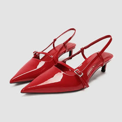 Pointed Toe Sandals Red Thin High Heel