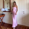 Elegant Strapless Satin Prom Party Long Corset Maxi Gala Dresses