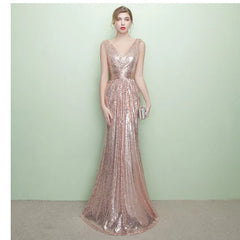 Evening Dresses Mermaid Formal Dress V Neck Sleeveless Ruched Waist Party Dress With Train