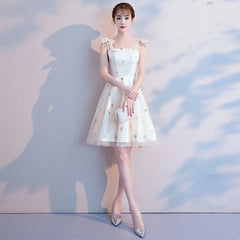 Casual Sweetheart Sleeveless A-LINE Spaghetti Strap Graduation Mini Dress