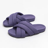 Cross Tied Design Brand Slippers Comfortable Lightweight Soft Flat Slippers Open Toe Non-slip Beach Shoes