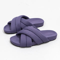 Cross Tied Design Brand Slippers Comfortable Lightweight Soft Flat Slippers Open Toe Non-slip Beach Shoes