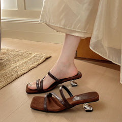 Elegant Square Toe Low Heel
