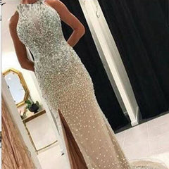 Long Sequined Beading Evening Dresses