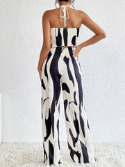 Sleeveless Zipper Fly Top High Waist Office Lady Pant Two Piece Set