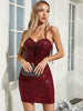 Elegant Mesh Through Natural Fiber Sequin Short Dresses