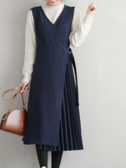 Maxi Dress V-Neck Polyester Casual Asymmetrical Floor Length Dress