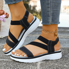 Sandals Casual Round Toe Wedge Fish Mouth Sports Sandals for Women