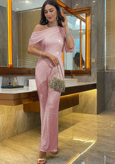 Luxury Elegant Backless One-Shoulder Pants One Pieces Romper Jumpsuit