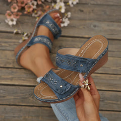 Wedge Sandals Premium Orthopedic Open Toe Sandals Vintage Anti-slip Leather Casual Female Retro Shoes