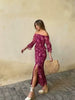Elegant One-Shoulder Slim Long-Sleeved Shirt With High-Waisted Straight Slit Skirt Suit