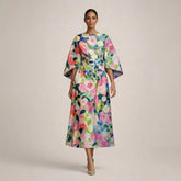 Women's Floral Midi with Sculpted Waist