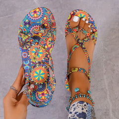 Women's Summer Round-Toe Flat Bohemian Sandals