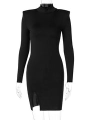 Bodycon Dresses Long Split Front Layered Dress Sheath Dress