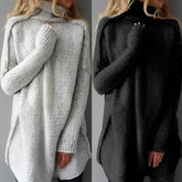 Women's Oversized Turtleneck Knit Sweater - Cozy Chunky Pullover, Stylish Winter Wear