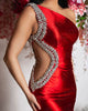 Elegant Sleeveless One Shoulder Pageant Beaded Cocktail Mini Dress