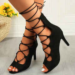 Plus Size 43 Black Stiletto High Heel