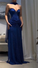 Elegant Halter Neck Sheath Strapless Sleeveless Glitter Formal Evening Prom Maxi Dresses