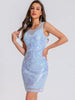 Elegant See Synthetic Fiber Through Sequin Prom Short Mini Dresses