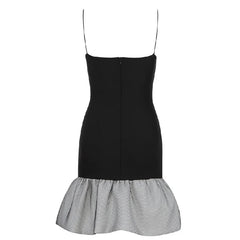Casual Strapless Hollow Out Spaghetti Strap Evening Party Dress
