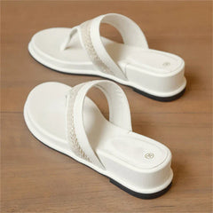 Design Weave Round Clip Toe Wedges Low Heel