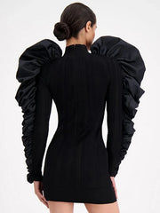 Bodycon Long Sleeve Ruffles Celebrity Party Dress