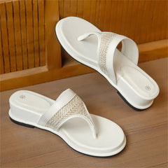 Design Weave Round Clip Toe Wedges Low Heel