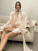 Elegant O-Neck Lace-up High Waist Folds Draped Ruffles Mini Dress