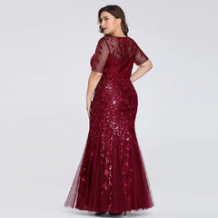 Elegant Lace Printing Evening Party Dress
