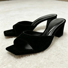 Comfortable Faux Suede Brown Heel
