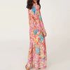 Bohemian Floral Button Shirt And Long Pants Loose Two Piece Set