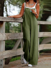 Women's Solid Color Wide Leg Jumpsuit