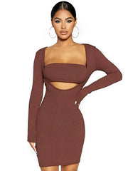 Hollow Out Outwear Club Party Dress