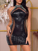 Elegant Empire Sequin Bodycon Birthday Party Mini Dress