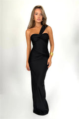 Elegant Strapless Backless One Shoulder Sleeveless Club Party Long Bodycon Dress