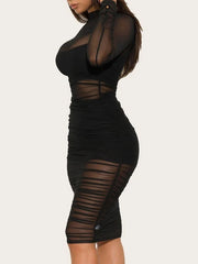 Dress Jewel Neck Long Beach Bodycon Dress