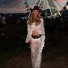 Ruffle Lace Maxi Skirt See Through Slim Club Party Beach Holiday Two Piece Set