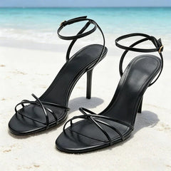 Concise Style Ankle-Strap Heel