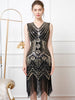 Elegant V-Neck backless Polyester vintage sequin prom mini dress