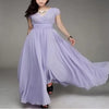 Elegant Chiffon Monochromatic Bohemian Long Short-Sleeved Dress