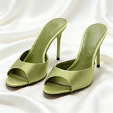 Brown Satin Heel