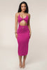 Casual V-Neck Cutout Off-shoulder Strapless Sleeveless Backless Bodycon Midi Dress