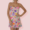 Bohemian Sequin Elegant Chain Spaghetti Strap Low Cut Backless Short Dress