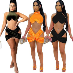 Mesh Patchwork Sleeveless Club Bodycon Dress