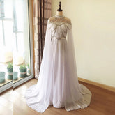 Chiffon Aline Crystal Handmade Evening Dresses