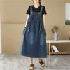 Denim Camisole Student Sleeveless Long Casual Overalls Jeans Dresses